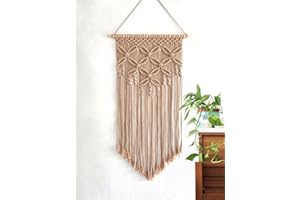Winterdemoon Handmade Cotton Home Decor Macrame Wall Hanging Khaki