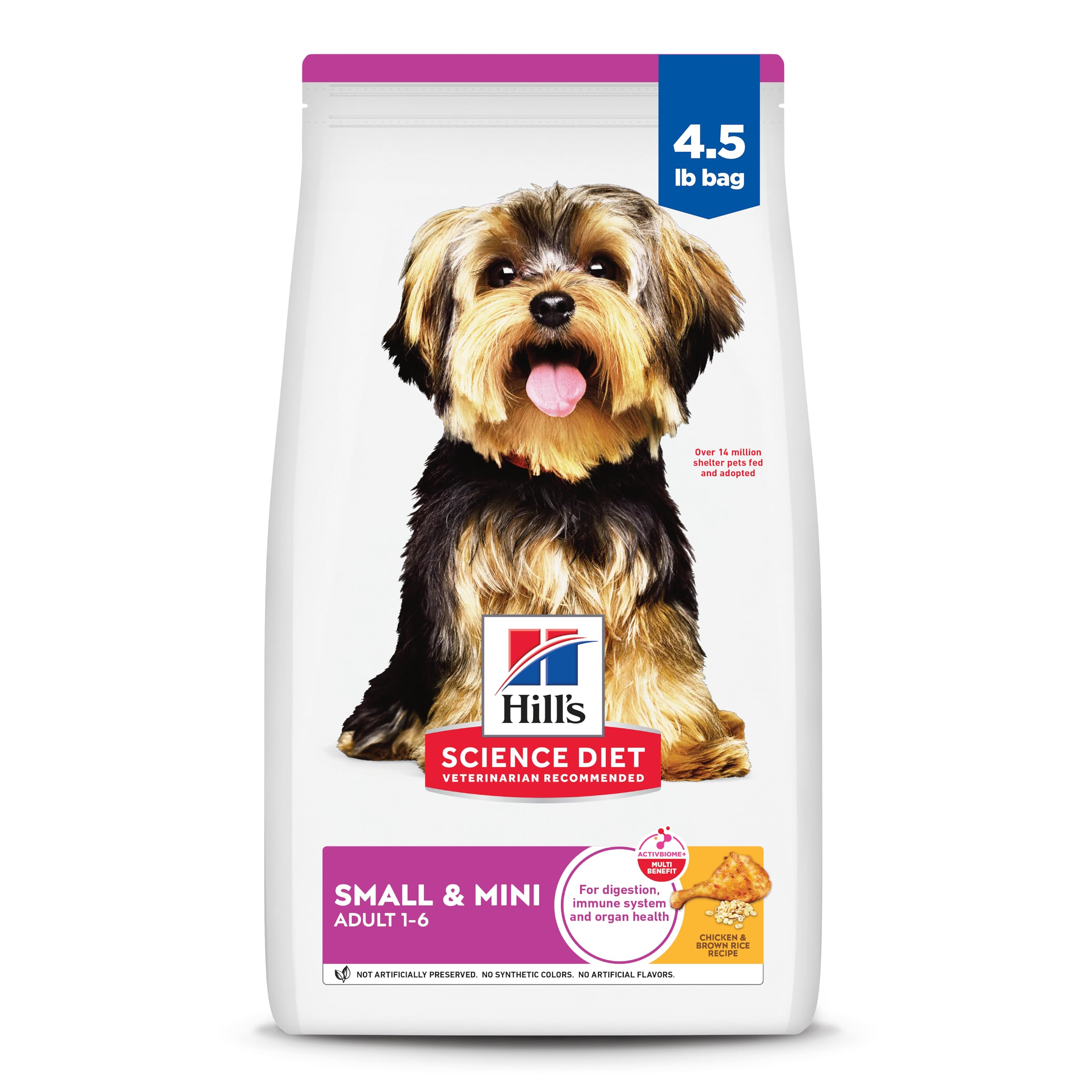 Photo 1 of ***FACTORY SEALED***Hill's Science Diet Small & Mini, Adult 1-6, Small & Mini Breeds Premium Nutrition, Dry Dog Food, Chicken & Brown Rice, 4.5 lb Bag 4 pack