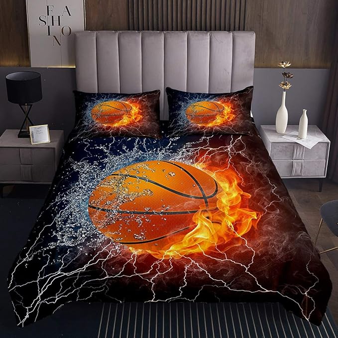 Boys Basketball Coverlet Set Sports Theme Bedspread for