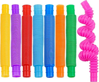 SULOLI 8pcs Pop Tubes Sensory Fidget Toys for Autism Anxiety Stress Relief