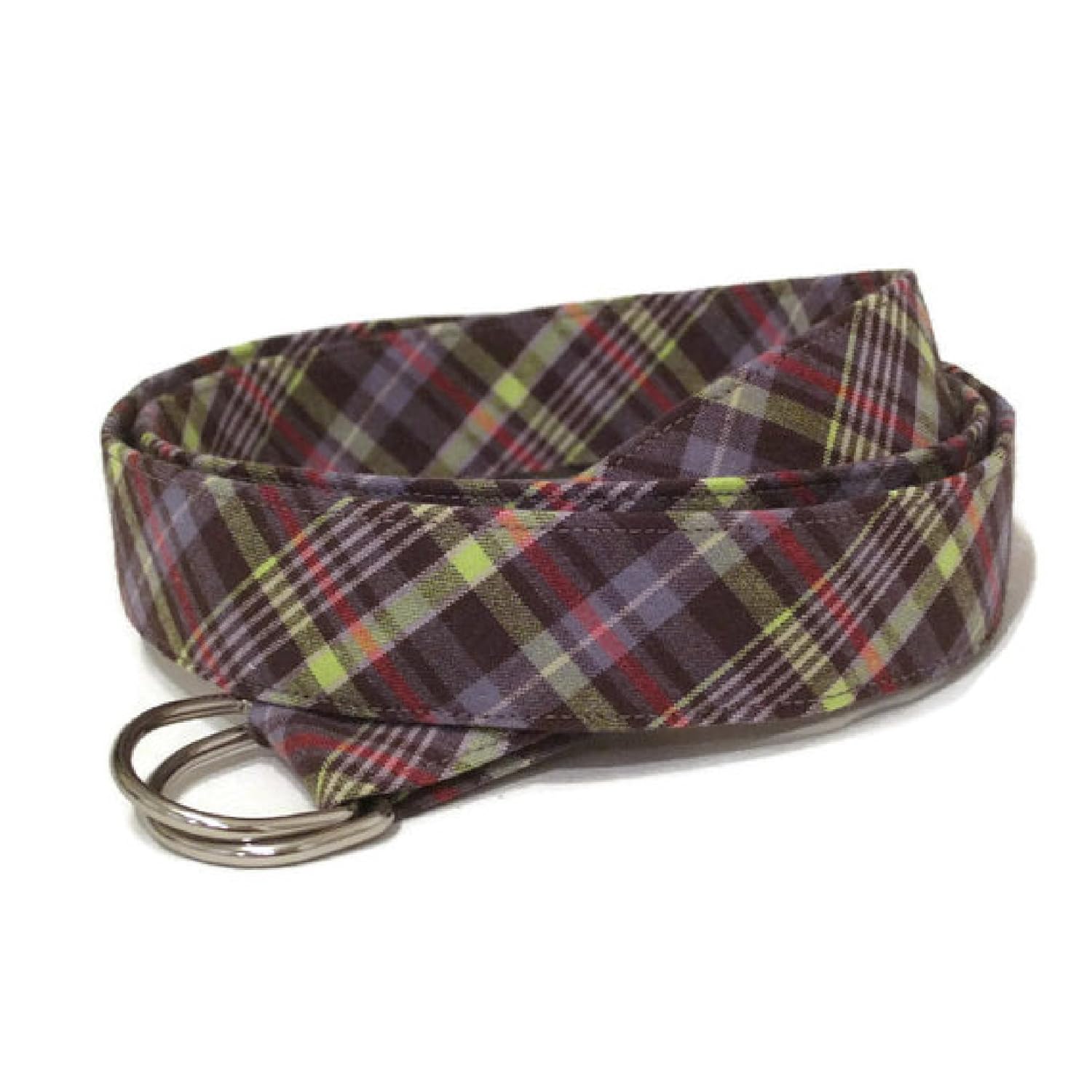 Amazon.com: Mens Belt / Gray Plaid Belt / Preppy D-ring Belt/ Gray Belt