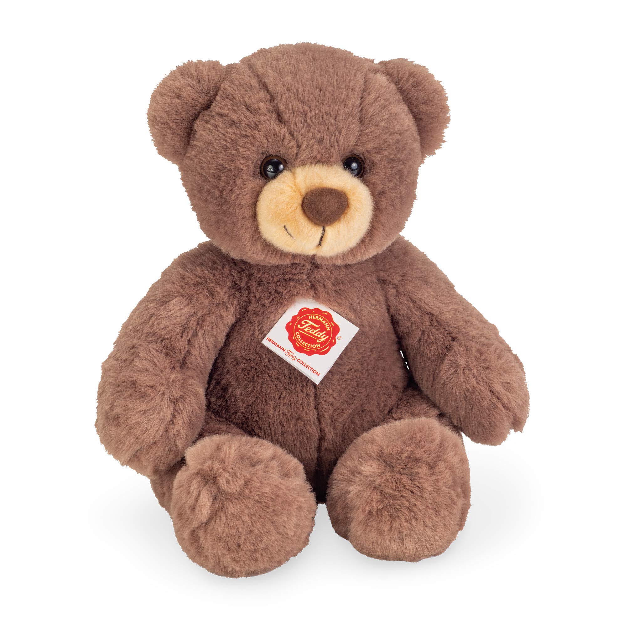 Teddy Hermann 91368 Teddy bear chocolate brown 30 cm, cuddly toy with 75% recycled filling material
