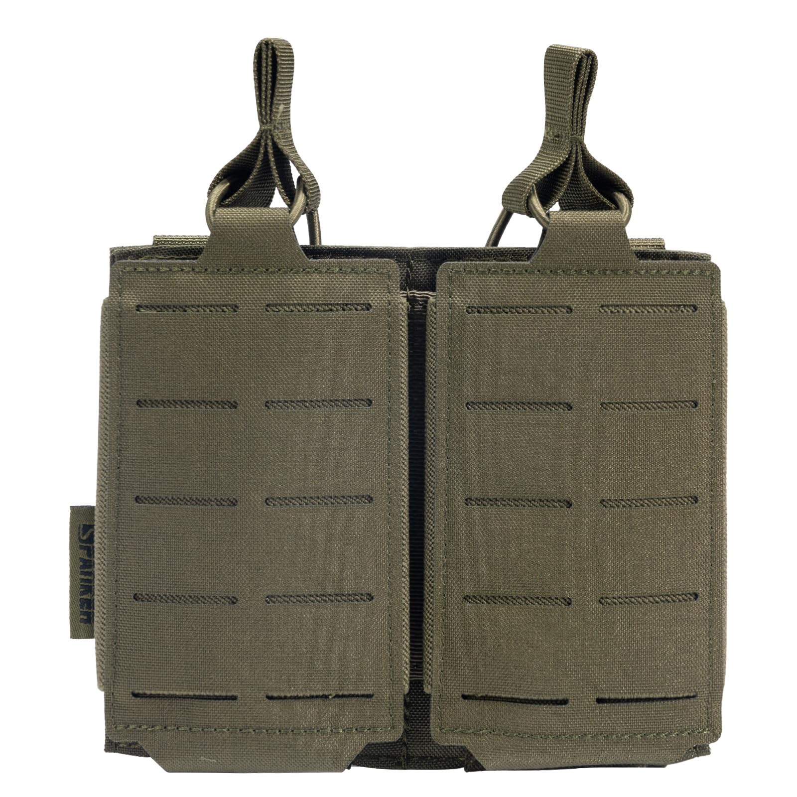 EXCELLENT ELITE SPANKER Nylon Single/Double/Triple Magazine Pouch Holder Carrier,Molle Mag Pouch for M4/M16/AR/AK Rifle Magazines…(Double,RGN)