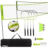 Triumph Sports 4 Square Volleyball/Badminton Combo and Pickleball Combo Accessories Included - Multiple Styles Available