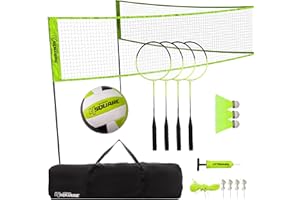 Triumph Sports 4 Square Volleyball/Badminton Combo and Pickleball Combo Accessories Included - Multiple Styles Available