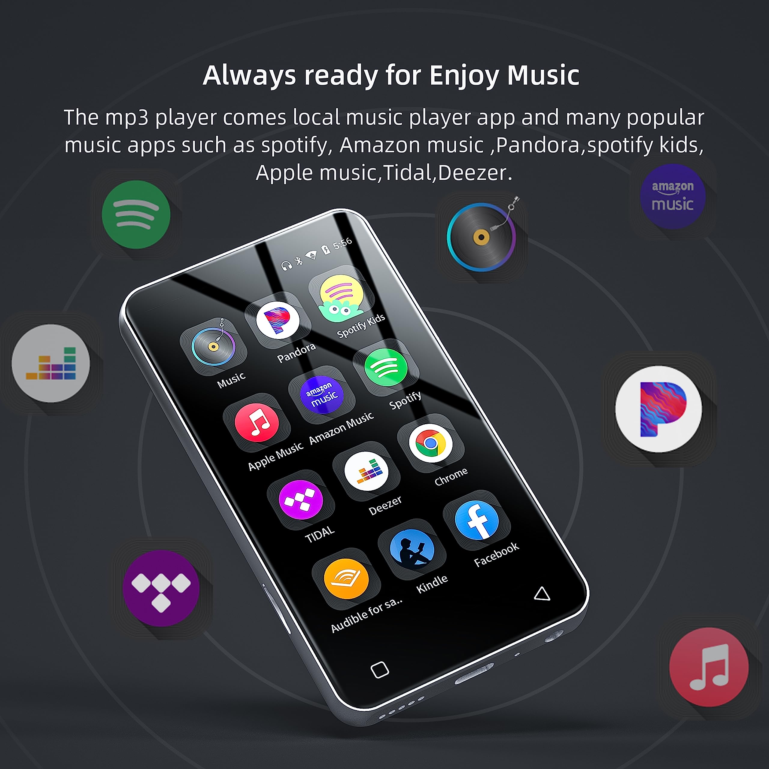 MP3 Player with Bluetooth and WiFi,MP3 Player with Spotify,Spotify Kids,Audible,Pandora,Amazon Music,4