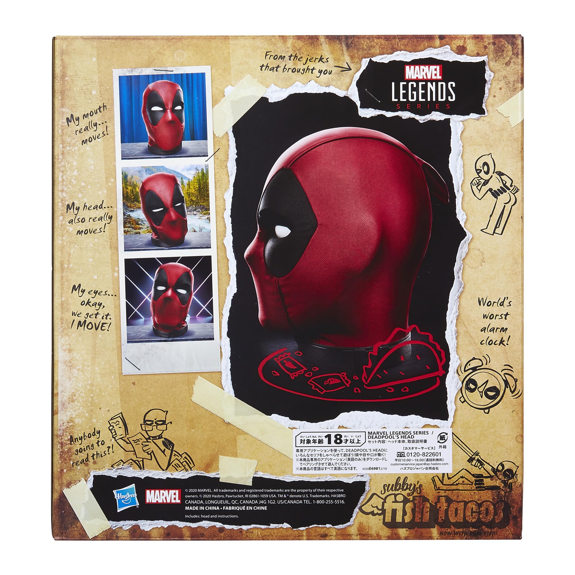 Marvel Marvel Legends Deadpool’s Head Premium Interactive, Moving, Talking Electronic, App-Enhanced Adult Collectible, with 600+ SFX and Phrases