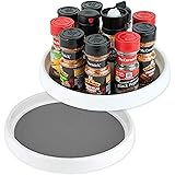 Homeries Lazy Susan Turntable (9 Inch) - Single Round Rotating Kitchen Spice Organizer for Cabinets, Pantry, Bathroom, Refrig