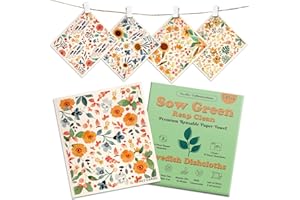 Swedish Dishcloths for Kitchen, 5 Pack Dish Towels, Reusable Paper Towels Washable, Super Absorbent Sponge Washable Swedish D