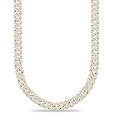 GLD Shop Iced Diamond Cuban Necklace - 5MM/8.5MM/12MM/19MM Sizes - 16/18/20/22/24/26 Inch Lengths - Gold/White Gold/Rose Gold Colors - Unisex (18 Inch, 19MM Diamond, Gold)