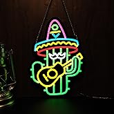 Mexican Hat Cactus Guitar Neon Sign Night light for Bar Club Bedroom Hotel Pub Cafe Wedding Birthday Party Gifts