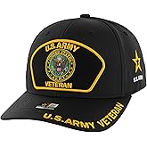 US Army Veteran Hat for Men Official Licensed Military Veterans Embroidered Patch Design Army Seal Adjustable Baseball Cap