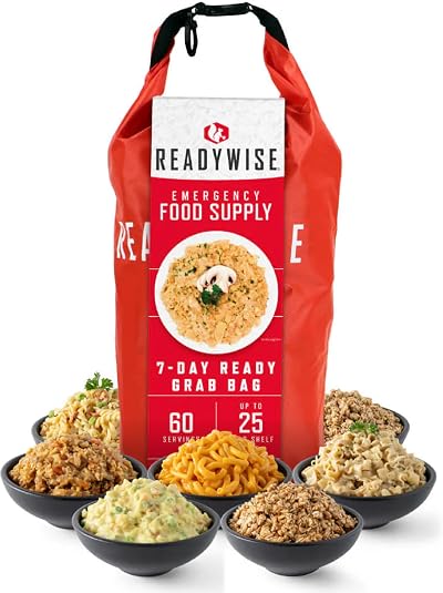 ReadyWise 60 Servings Breakfast Lunch Dinner Grab & Go Dry Bucket