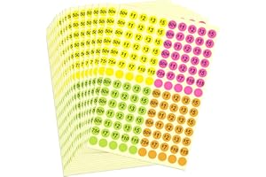 NDENO 2800 Pcs Garage Sale Price Stickers, 3/4" Round Pricing Labels in Bright Colors (Neon Pink/Yellow/Orange/Green)
