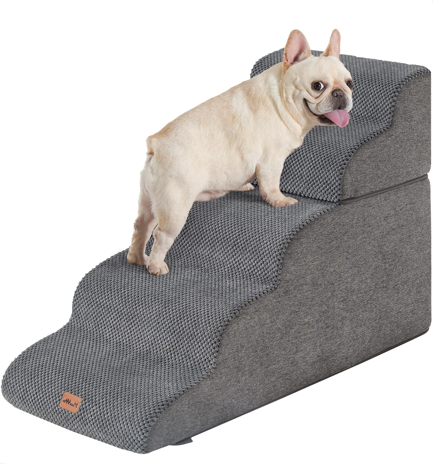 Photo 1 of Made4Pets Dog Stairs Ramp for High Bed, 5-Step Pet Stairs for Bed Couch Sofa Climbing, 35D Foam Pet Steps for Small Dogs and Cats, Non-Slip Bottom Dog Steps, Grey