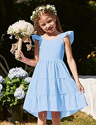 Arshiner Blue Toddler Dress Summer High Low Twirl