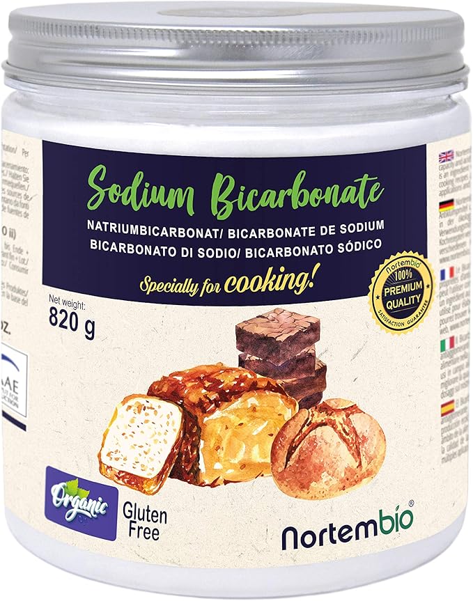 NortemBio Organic Bicarbonate of Soda 820 g. Baking Soda. Food Grade