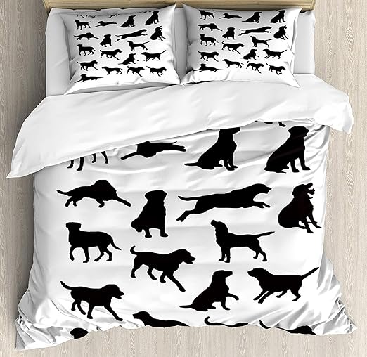 Amazon Com Labrador Queen Size 4 Pcs Bedding Set Black