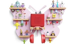 Rylo Collective Tonies Storage Shelf - 30+ Capacity Tonies Shelf Magnetic with Top and Upside Down Magnet Floating Station - Tonie Box Storage for Accessories, Toniebox Character Holder (Butterfly)