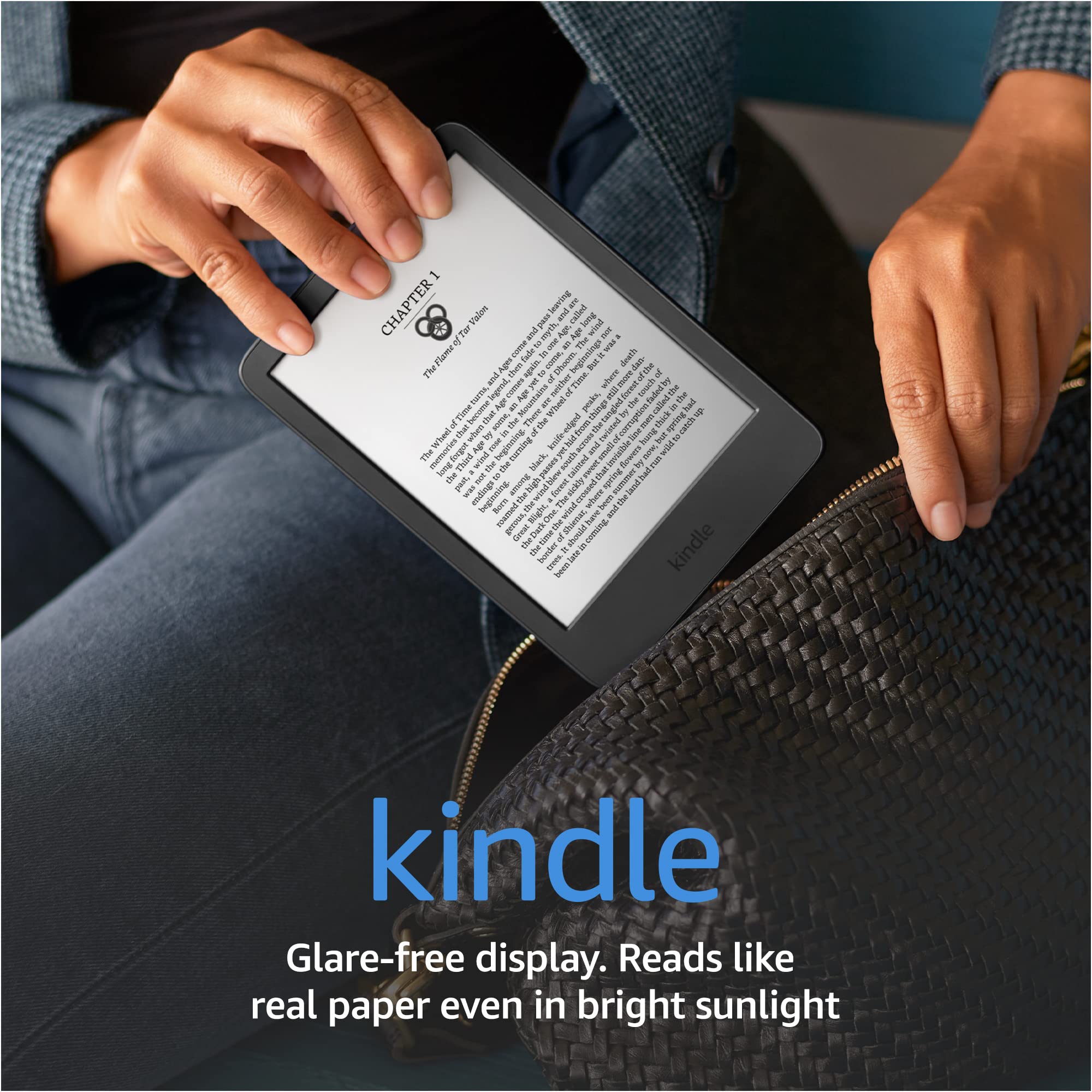 Amazon Kindle – The lightest and most compact Kindle, with extended battery life, adjustable front light, and 16 GB storage – Without Lockscreen Ads – Black