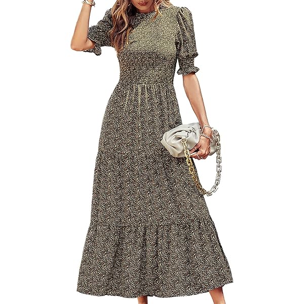 thumbnail image 2 of Women O Neck Sleeveless Sexy Floral Print Dress Summer Pleated Pockets Casual Dress Vintage Loose Beach Sundresses Yellow 2 of 10