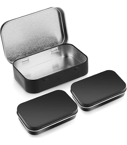 SECALIFE 12 Pack Metal Storage Tin Box With Lid, Rectangular Empty Tins Container With Lids, Mini Portable Storage Box For Key, Candy, Coin, Earrings...