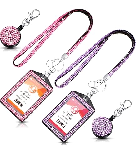 PATIKIL Crystal Lanyard Keychain – Bling Wristlet Strap For ID Badge, Keys, Cards In White - View #4