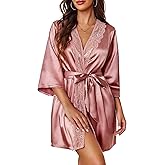 Avidlove Women's Kimono Robe Short Satin Pure Short Silky Robes