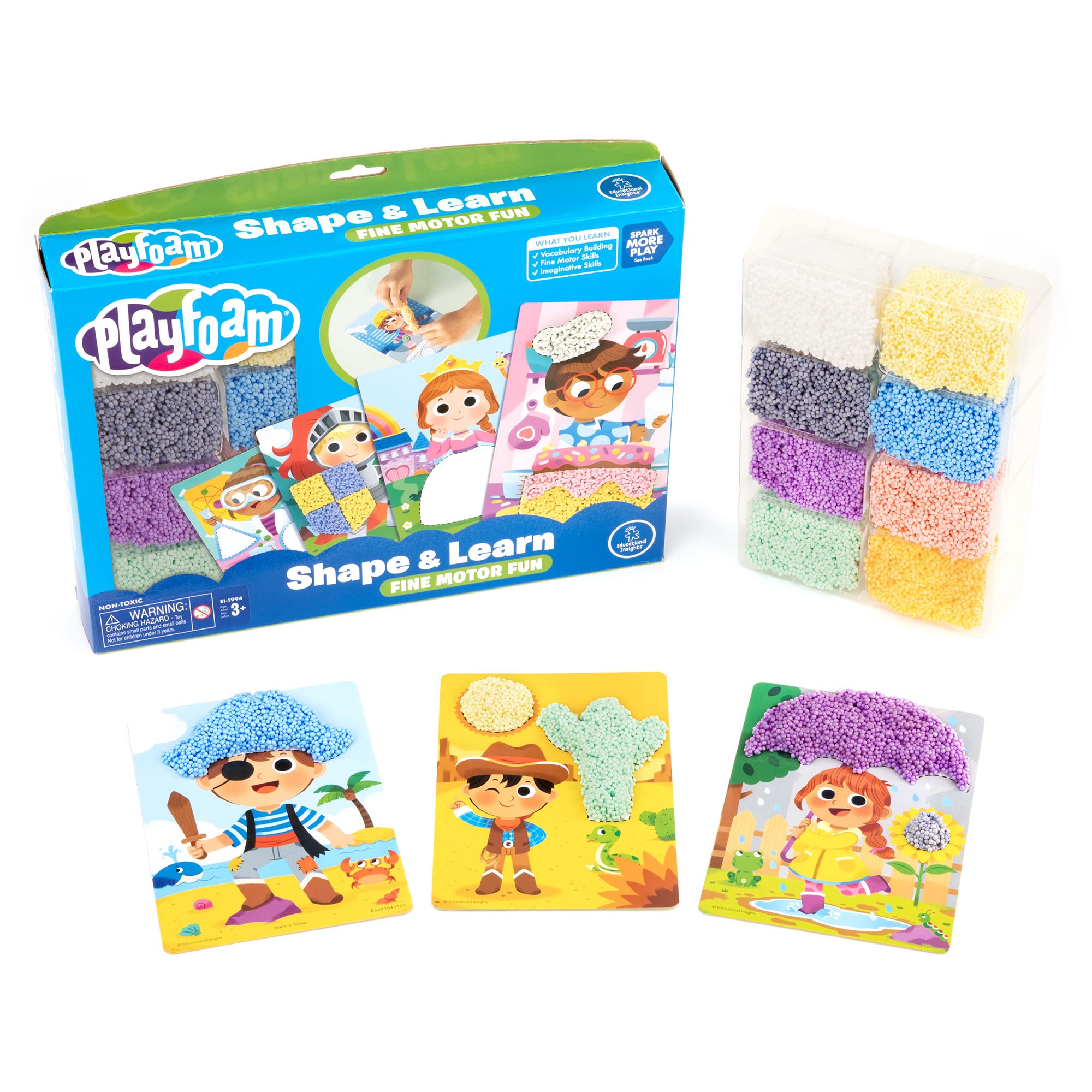 Learning Resources Playfoam Shape & Learn Character Cards, Sensory Play Toy, Perfect Preschool Gift, Toys for 3 Year olds, Ages 3+, Multicolor (1994)