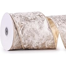 25 Yards Metallic Silver Velvet Ribbon - 5/8 Inch Crushed Velvet For Gift Wrapping & Bows
