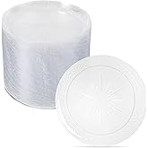Ilyapa 100 Pack 6 Inch Disposable Dessert Plates, Plastic Clear Party Plate Sets for 100 Guests, Clear Appetizer and Cake Plates 6", Party & Dinner Accessories, Midsommar Flower