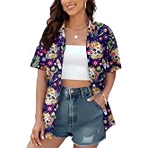 Dia De Los Muertos Shirt for Women: Day of The Dead Skeleton Shirts Funny Sugar Skull Graphic Tops Button Down Blouse
