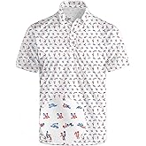 Golf Polo Shirts for Men Funny Print Short Sleeve Golf Shirts Performance Golf Polos