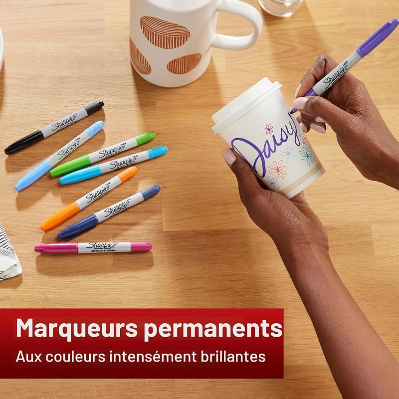 marqueurs permanents à pointe double | noirs | boîte de 12