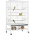 Yaheetech 52inch Bird Cage Extra Large Parakeet Parrot Cage for Lovebird Cockatiel Conure Finch with Rolling Stand White