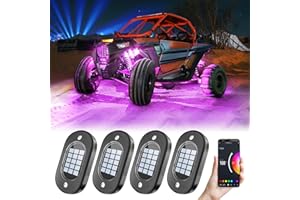 Honalia LED Rock Lights for UTV 4 Pods, Underglow Kit Cars with APP Control Music Mode 60 LEDs, Under Glow Light Car RZR UTV Golf Cart Wheeler Automotive Exterior ATV Accessories