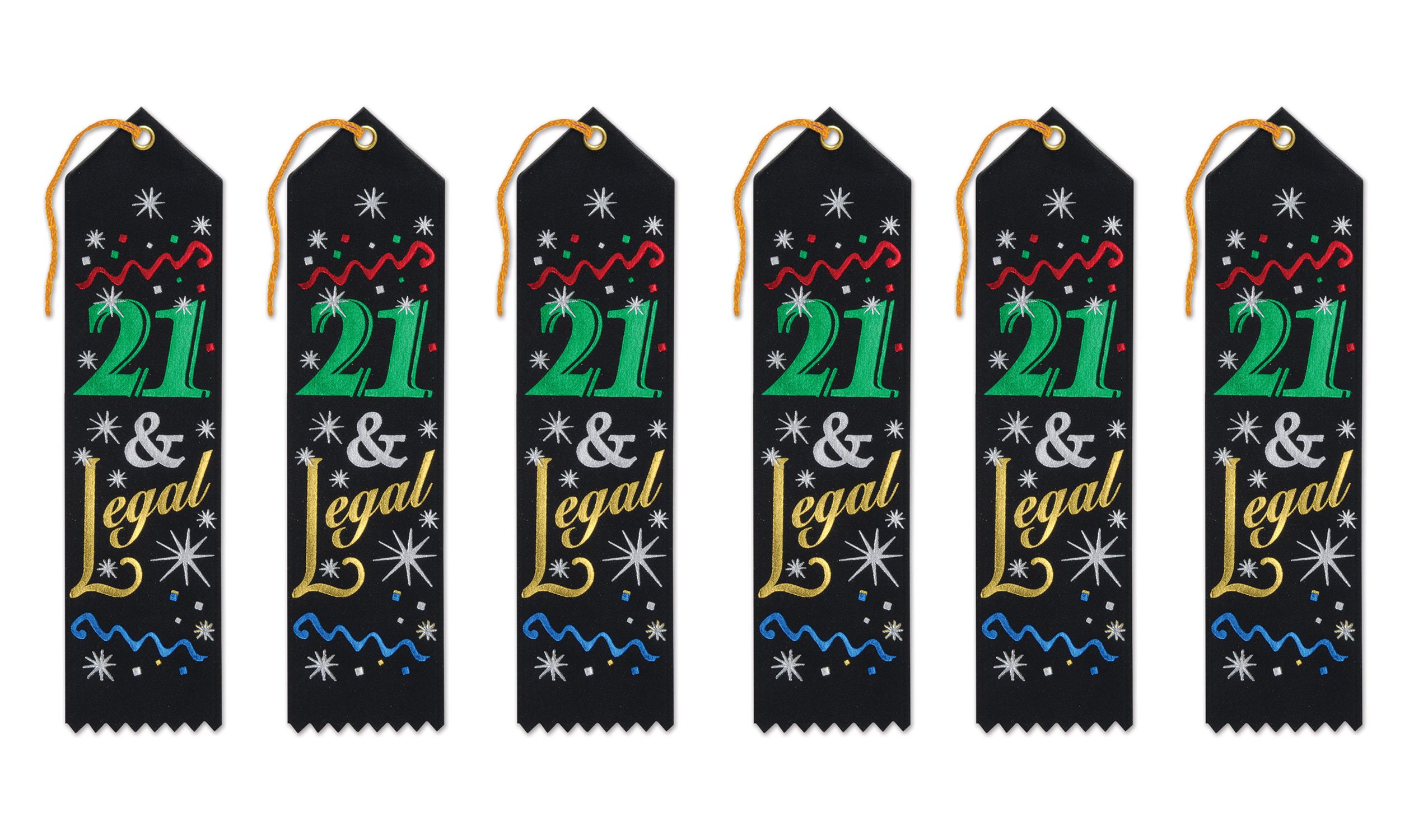 'Beistle 57237 – 21 Pack of 12 21st Birthday Beads-of-Expression Decorative Beads Black (Black Ribbon) Multicoloured