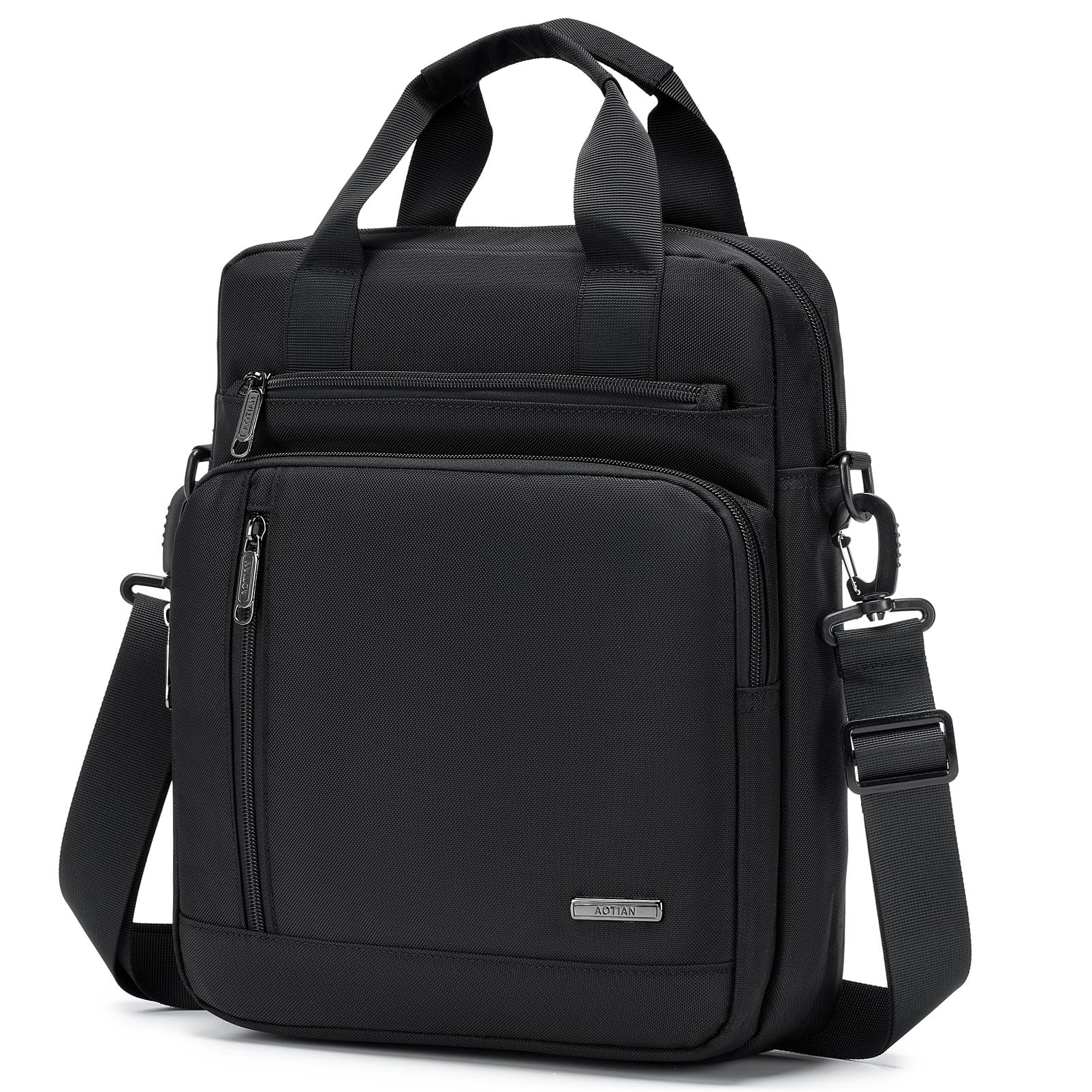 SUCIKORIO Umhängetasche Herren Groß, Multi-Pocket Schultertasche Herren Laptop 14 Zoll 28x33x10cm Wasserdicht Oxford Sling Crossbody Bag Schwarz Herrentasche Mit Oberem Griff für Arbeit, Reise