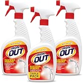 IRON OUT Rust Stain Remover Spray with Cling, No-Scrub Cleaner, 24 oz-3pk | No-Scrub Clinging Gel Dissolves Orange Rust Stains on Contact for Bathrooms, Kitchens, Tile &amp; Laundry, Made in USA