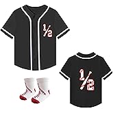 1/2 Half Birthday Baseball Jersey Baby Boys Halfway to One Birthday Shirt with Socks
