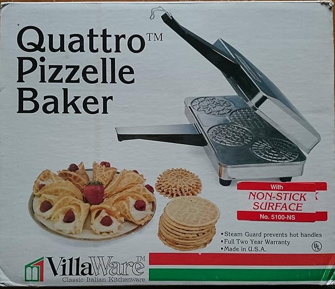 Villaware Quattro Pizzelle Cookie Maker Baker 5100ns