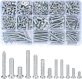 Vwoqiy 550 Pcs Round Head Screws Nuts Washers Set M3 M4 M5 with Box
