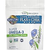 Garden of Life 100% Organic Ground Flax Seed, Cold Milled, 28 Servings | Gluten Free Golden Flaxseed Meal plus Premium Black Chia Seeds