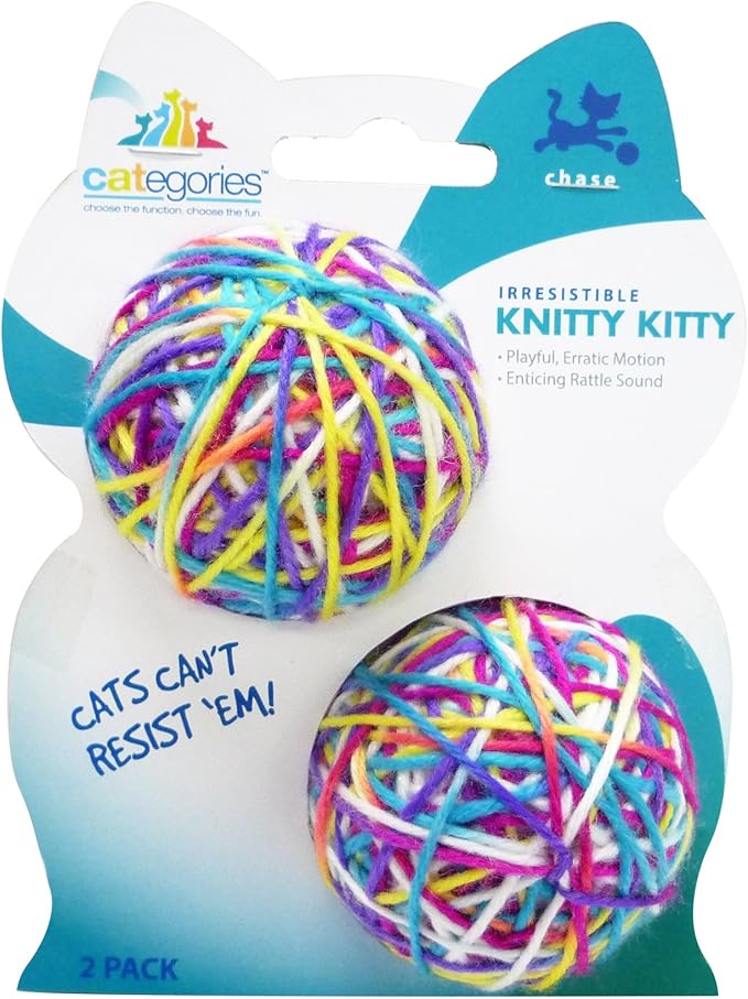 R2P Group Categories Knitty Kitty Yarn Ball Cat Toy with Rattle