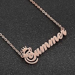 SKQIR Personalized Name Necklace Rose Gold