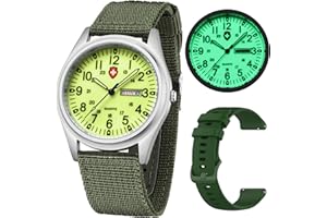 Gosasa Unisex Military Watches Sport Textile Nylon Strap Stylish Men Watch Luminous Fashion Watches Analog Display Quartz Waterproof Casual Wristwatch