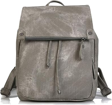 Amazon Keimi ケイミ リュックレディース Puレザー リュックサック ショルダー ハンドバッグ 2wayスクールショルダーバッグ 高校生学生黒ピンク グレー フリー Keimi ケイミ レディース