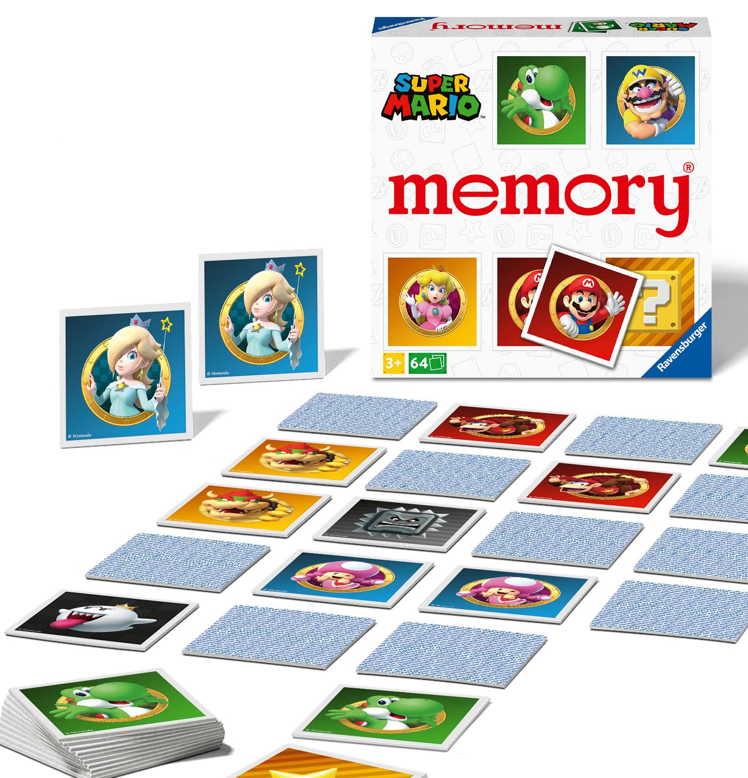 Ravensburger Super Mario Large Memory - Matching Picture Snap Pairs Game For Kids Age 3 Years and Up