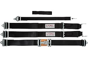 G-Force Racing Gear 6030BK Black 5-Point Pull-Down Latch and Link H-Type Shoulder Harness Set