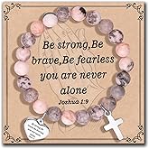 XOYOYZU Inspirational Gifts Bracelets for Women Cross Bracelets with Natural Stone Christian Bible Verse Bracelet Prayer Faith Religious Jewelry